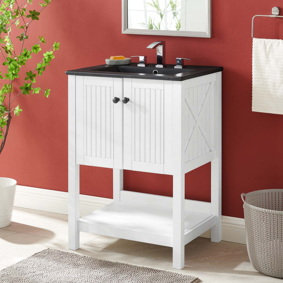 Steam 24" Bathroom Vanity - White Black