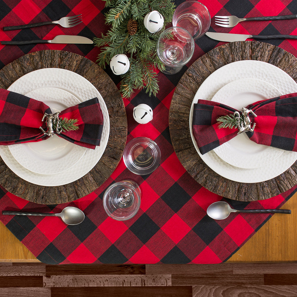 DII Red Buffalo Check Tablecloth 60"x120"