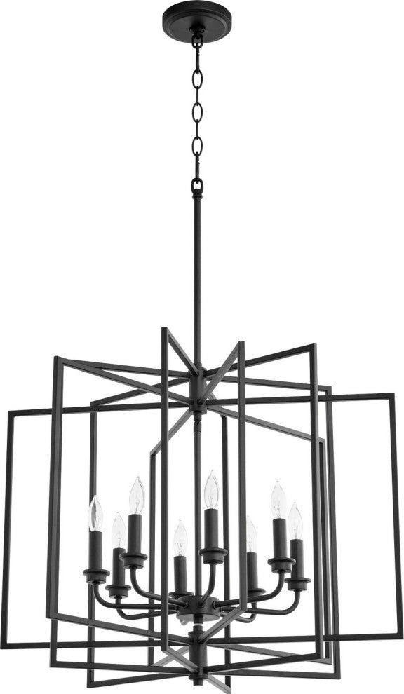 Quorum 888-8-69 Eight Light Pendant, Black Finish