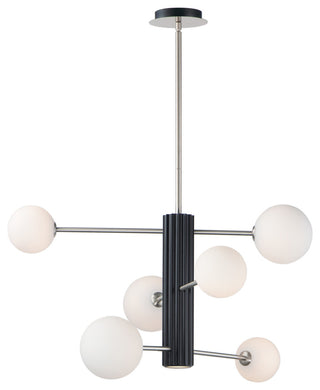 ET2 E24064-92 Cog 7 Light 30"W Chandelier - Black / Satin Nickel