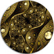 Brown Metallic Fabric Pattern, Digital Art Round Metal Wall Art, 11"