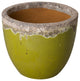 Lime Ceramic Reef Round Planter, 23" Diameter