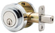 Mid Century Single Cylinder Deadbolt, Polished Stainless