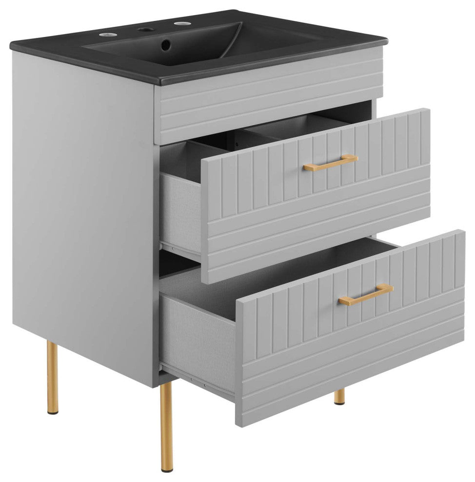 Daybreak 24" Bathroom Vanity, Light Gray Black