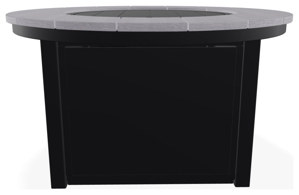 42" Marine Grade Fire Table with Propane Shelf, Black/Cape Gray