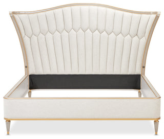 St. Charles Queen Chenille Wingback Bed, Dove Gray