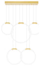 Hoops 5 Light LED Chandelier With Satin Gold Finish