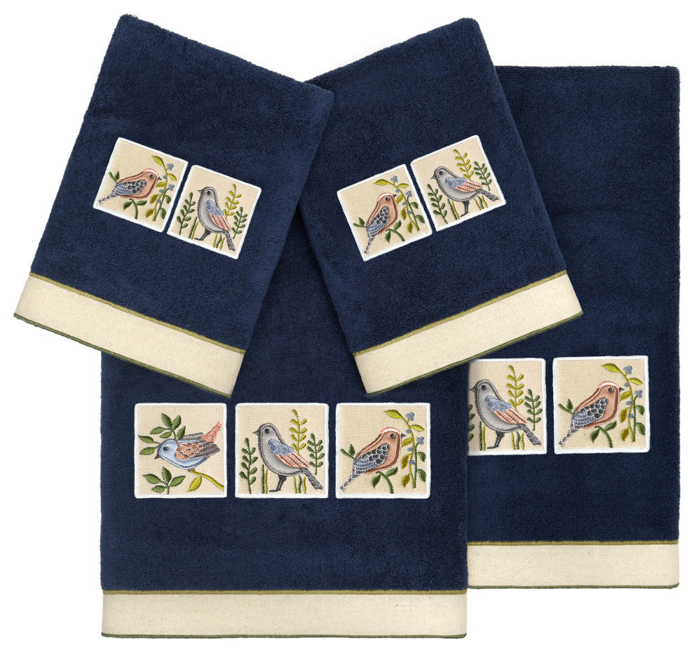 Linum Home Textiles 100% Turkish Cotton BELINDA 4PC Embellished Towel Set
