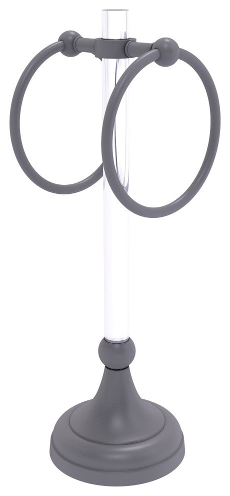 Pacific Grove 2 Ring Vanity Towel Ring, Matte Gray