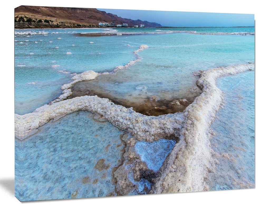 Beautiful Coast of the Dead Sea, Large Beach Canvas Wall Art, 40"x30"