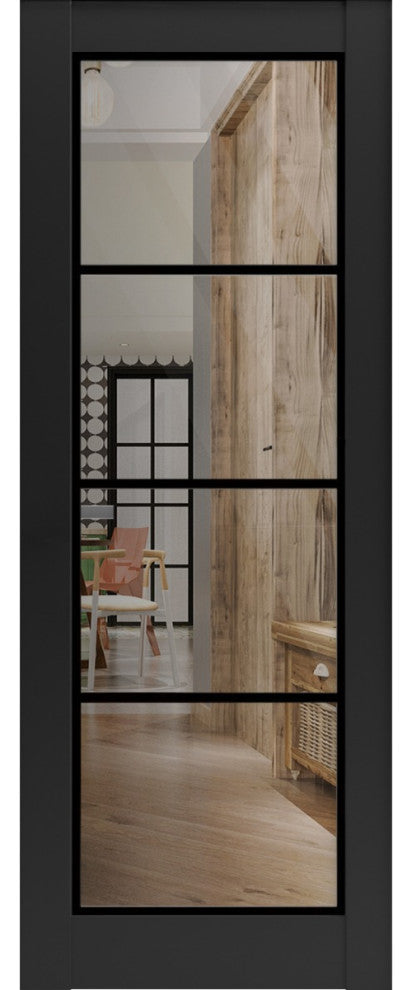 Slab Barn Door Panel 30x80 | Lucia 2466 Matte Black | Sturdy Finished