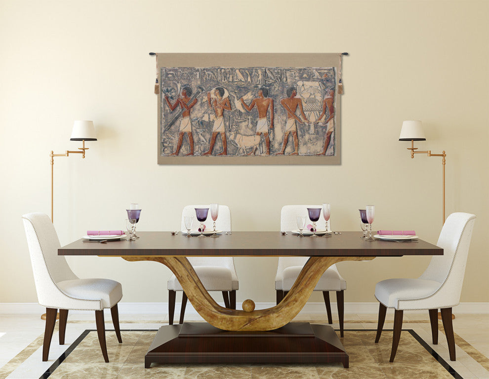 Saqqarah Blue Part I Belgian Wall Tapestry