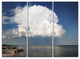 "Heavy White Cloud above Sea" Canvas Art, 3 Panels, 36"x28"