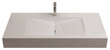ADM Rectangular Ramped Wall Mounted Sink, White, 39", Matte White