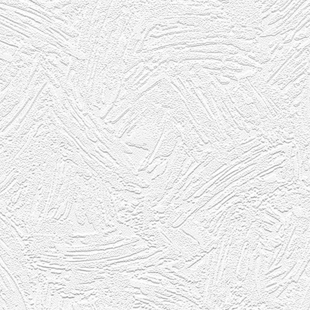 Architectural, Texture Geometric Paintable Pre-Pasted White Wallpaper Roll