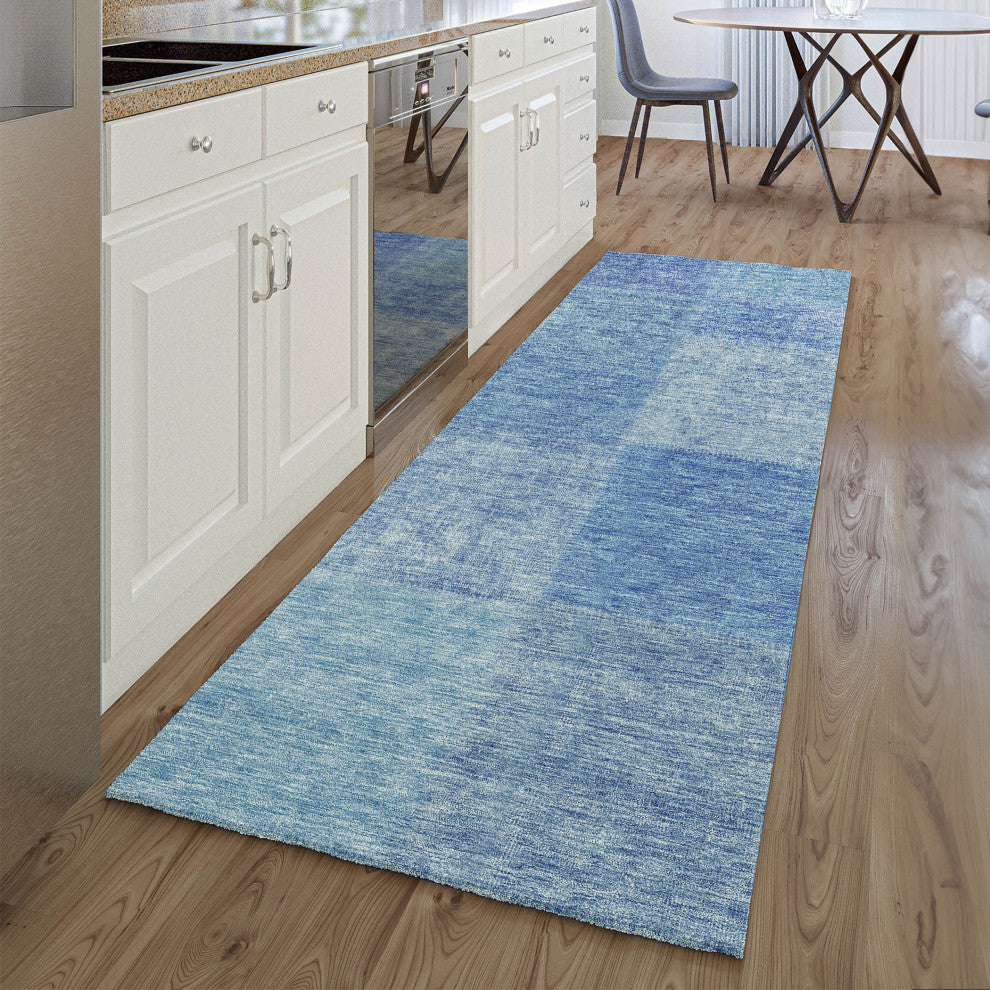 Premium Machine Washable Mayfield AMF664 Denim 2'3" x 7'6" Runner Rug
