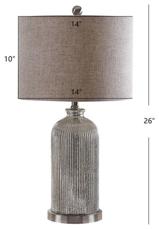 Safavieh Ashson Table Lamp Set of 2 Silver/Ivory