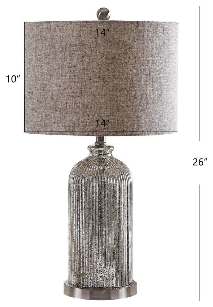 Safavieh Ashson Table Lamp Set of 2 Silver/Ivory