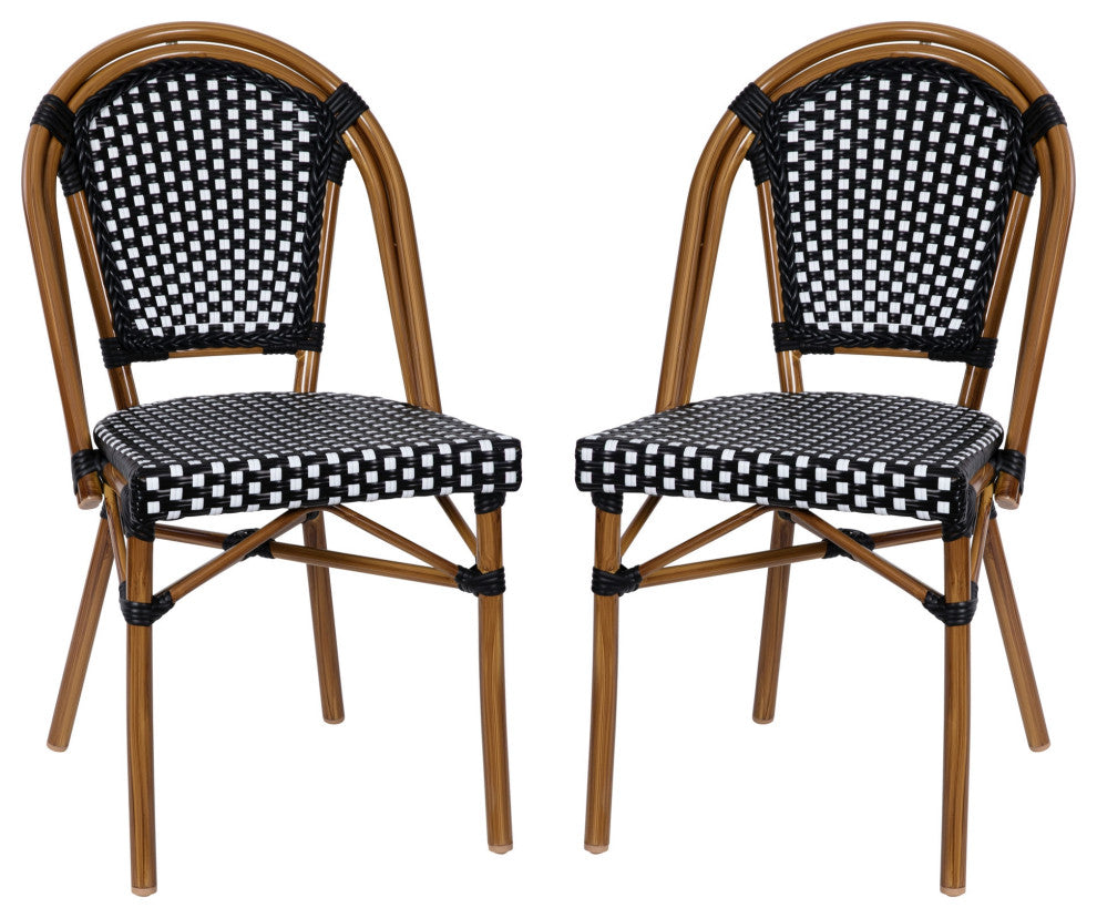 2PK Black, White Paris Chair