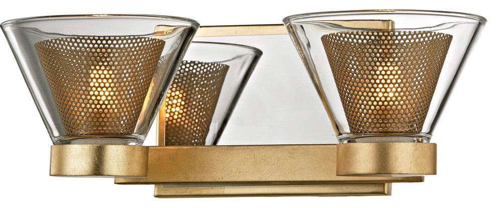Wink 13" LED Bath Wall Sconce, Gold Leaf, Clear Glass