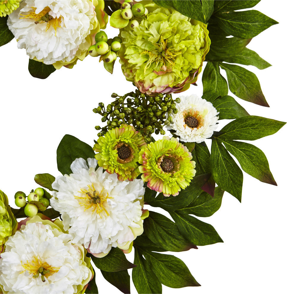 24" Peony Mum Wreath