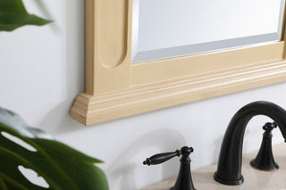 Daisy Wood Frame Mirror 22"x28", Light Antique Beige