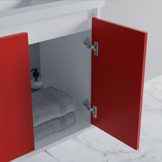 Dello 30" Single Bathroom Vanity Set With V Legs, Red