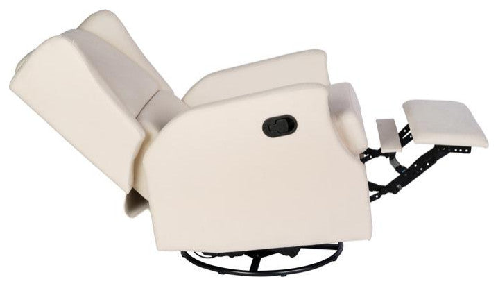 Omma Swivel Wingback Recliner Glider Rocker Recliner, Cream