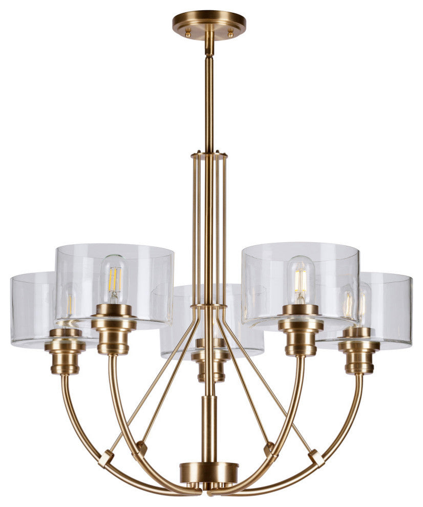 5-Light Chandelier, Soft Gold