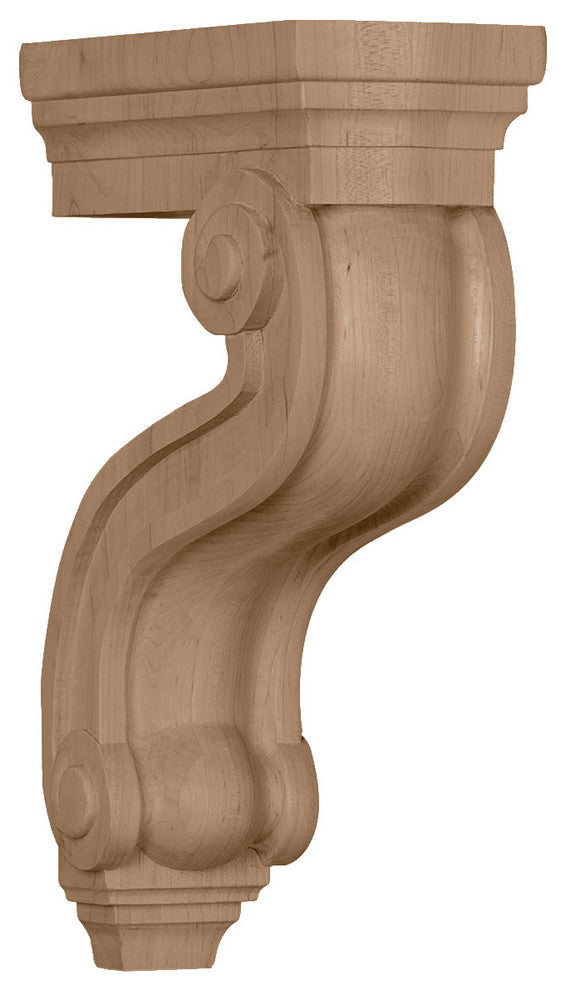 3 7/8"W x 8"D x 13"H Los Angeles Hollow Back Corbel, Rubberwood