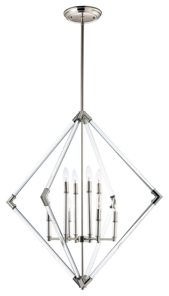 Maxim 16106 Lucent 8 Light 35-1/2"W Taper Candle Chandelier - Polished Nickel