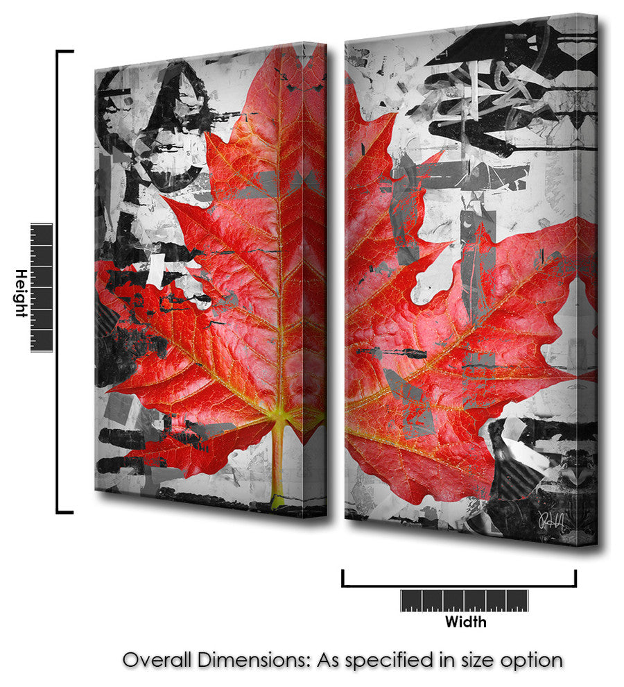 Fall Ink XIV, Canvas Wall Art 2-Piece Canvas Art Set, 40"