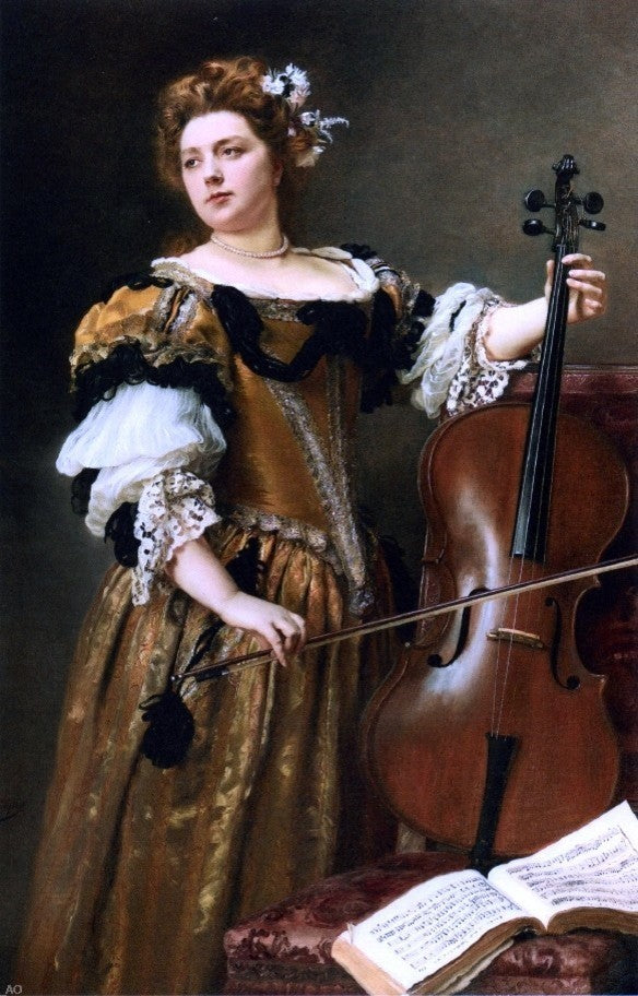 Gustave Jean Jacquet The Cello Player Wall Decal