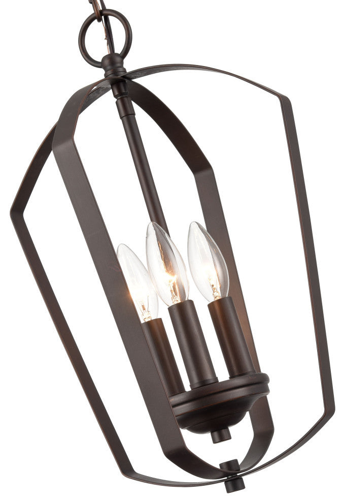 Ivey Lake Collection 3 Light 11" Rubbed Bronze Pendant