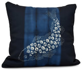 Fish Pool, Animal Print Pillow, Navy Blue, 20"x20"