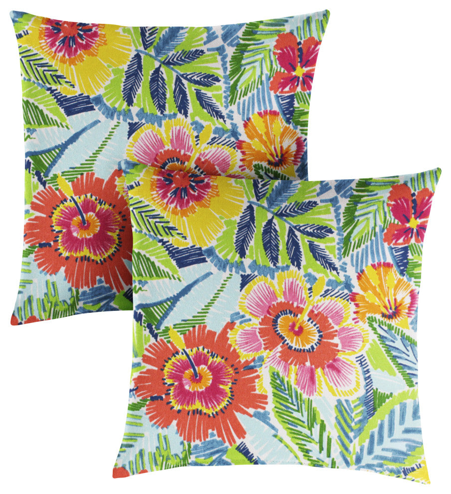Sorra Home Pensacola Multi Knife Edge Pillow, Set of 2, 20"x20"x6"