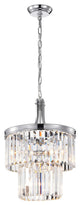 4-Light Double Drum Rectangular Colonial Crystals Shade Pendant Chandelier Glam