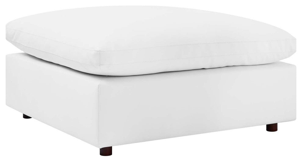 Commix Down Filled Overstuffed Vegan Leather 6-Piece Sectional Sofa - White