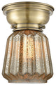 Chatham 1-Light Flush Mount, Antique Brass, Mercury
