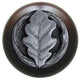Oak Leaf Wood Knob in Antique Pewter/Dark Walnut wood finish