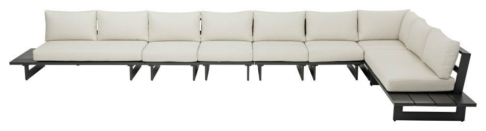 Maldives Cream Water Resistant Fabric Outdoor Patio Modular Sectional