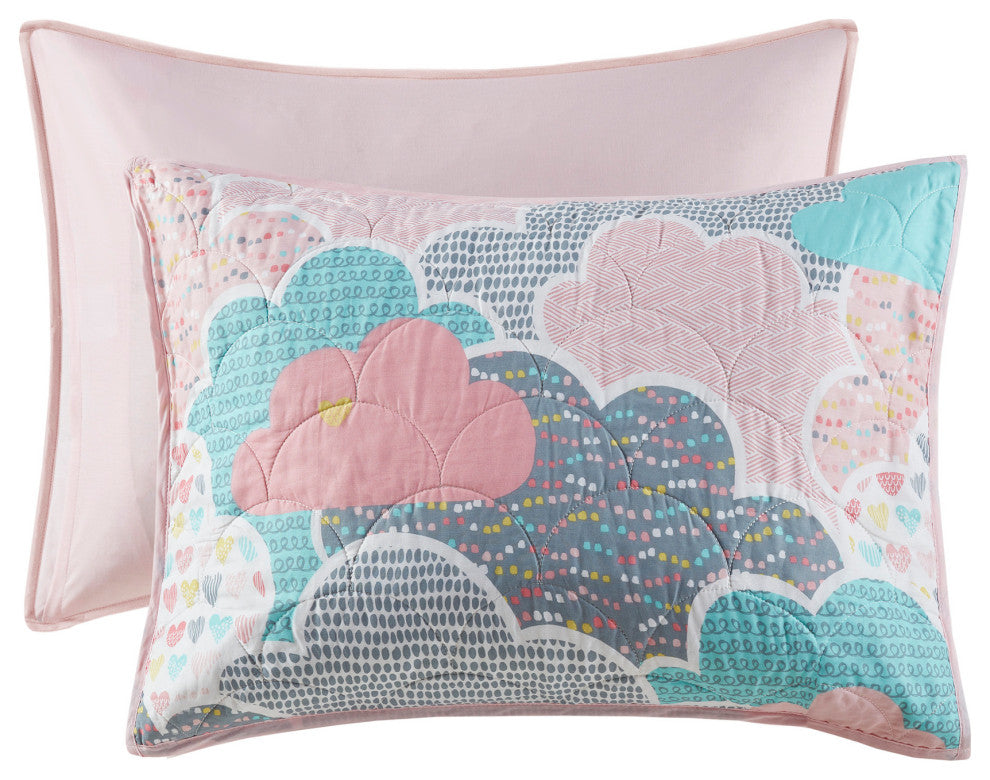 Kids Cotton Comforter/Duvet Cover/Coverlet Set, Pink, Full/Queen, Coverlet