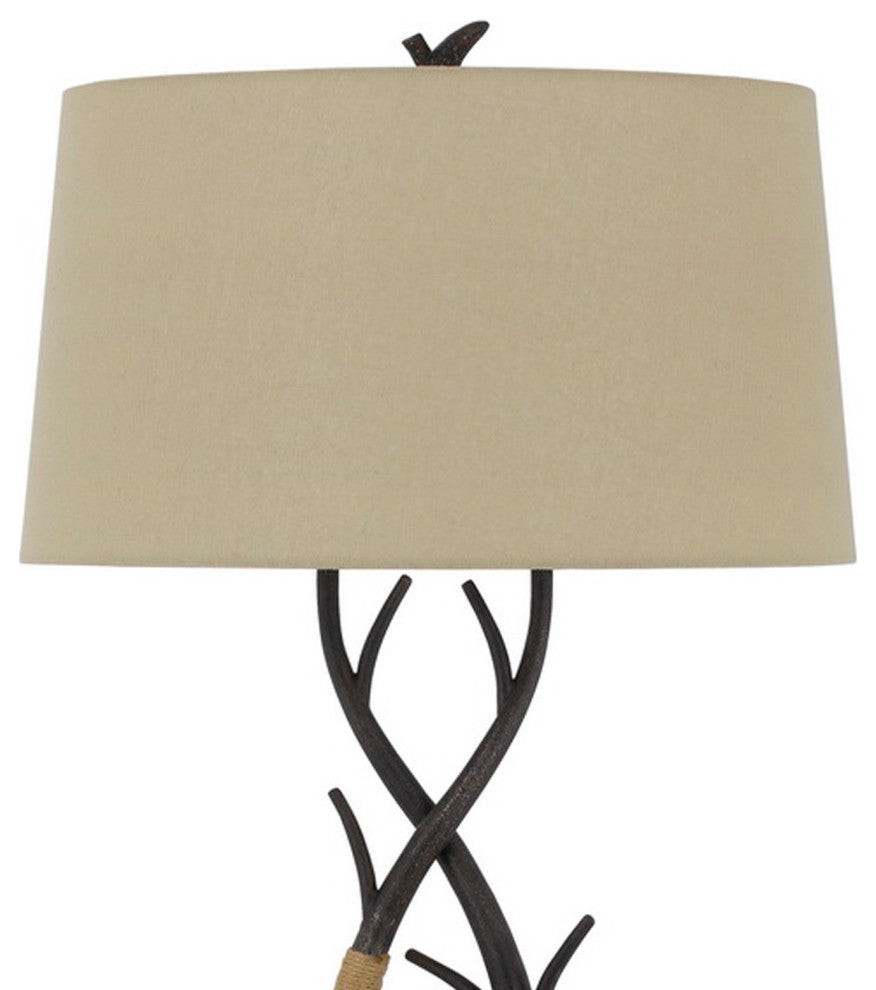 Benzara BM272216 60" Metal Tree Branch Base Floor Lamp, Dimmer, Black