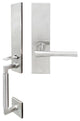 Champagne Lever, Mortise Full Dummy Handleset, Left Hand, Satin Stainless Steel