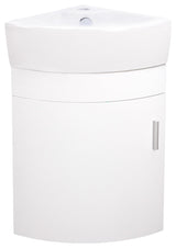 Melamine Wall-Hung Corner Vanity With Door and Sink