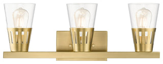 3 Light Natural Brass Vanity Sconce