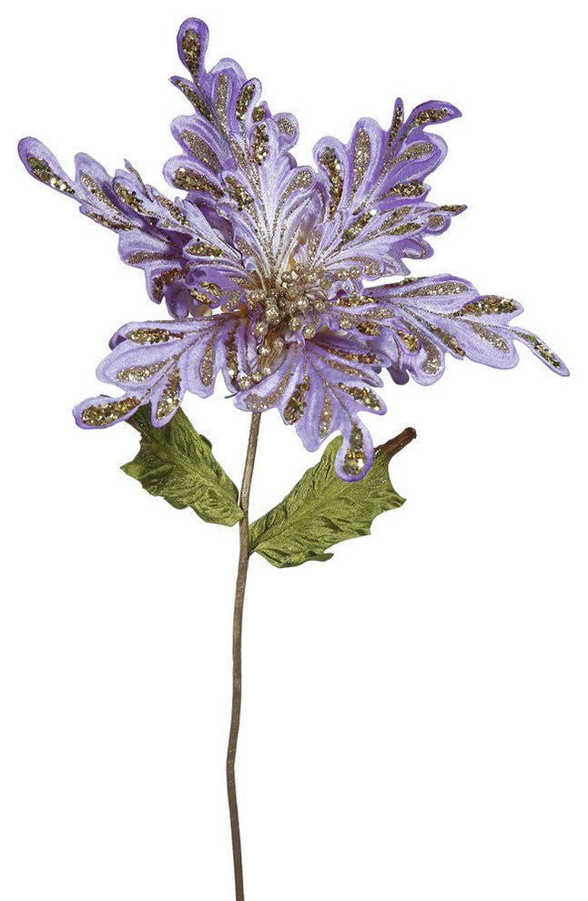 Vickerman 31" Poinsettia With 15" Flower Head, Set of 3, Violet