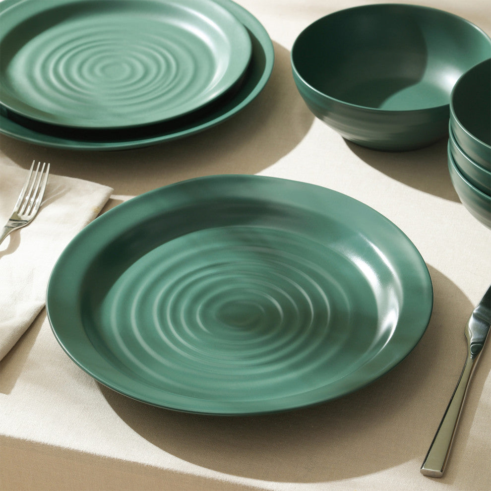 Stone Lain Orbit Stoneware Salad Plate Set of 4, Green