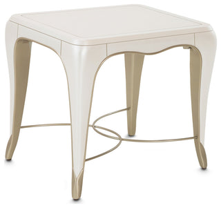 London Place Rectangular End Table - Creamy Pearl