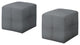 Set of 2 Kids Gray Faux Leather Ottomans